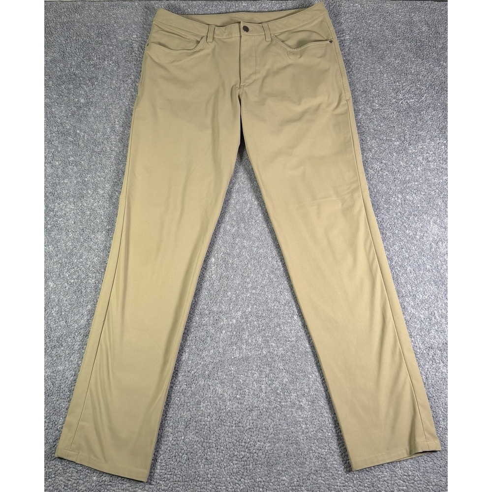 Lululemon Pants Mens 34x33 Khaki Tan ABC Classic 5 Pocket Warpstreme Performance